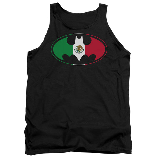 Batman Mexican Flag Shield Mens Tank Top Shirt Black Officially Licensed