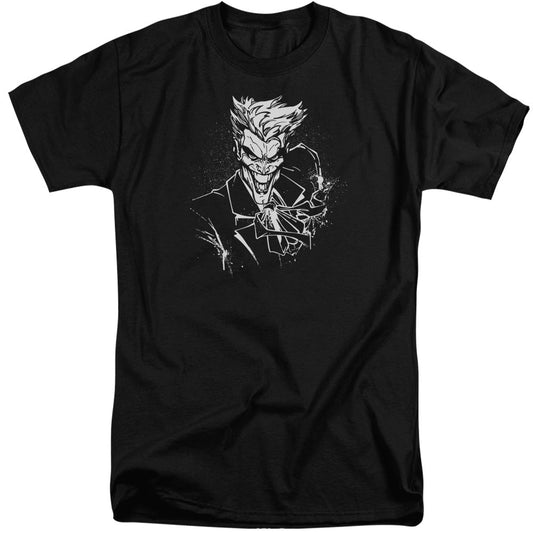 Batman Jokers Splater Ile Mens Tall T Shirt Black Officially Licensed