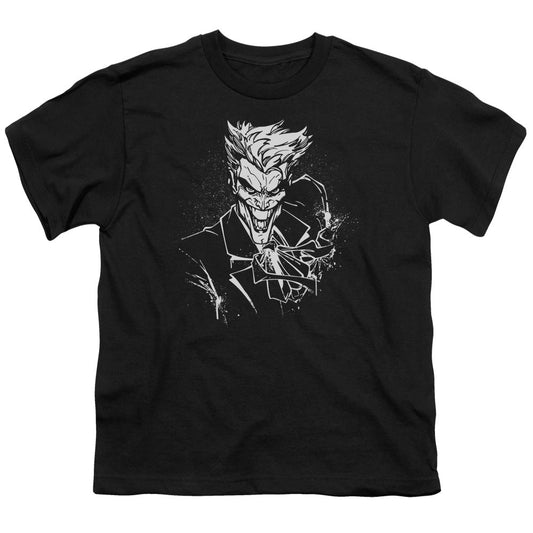 Batman Jokers Splater Ile Kids Youth T Shirt Black Officially Licensed
