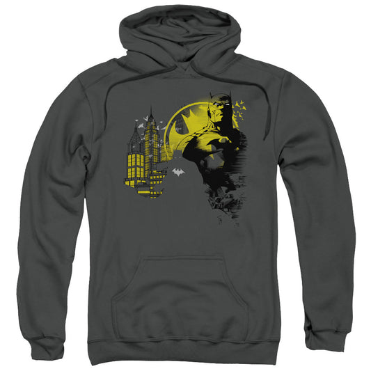 Batman The Dark City Mens Hoodie Charcoal Officially Licensed