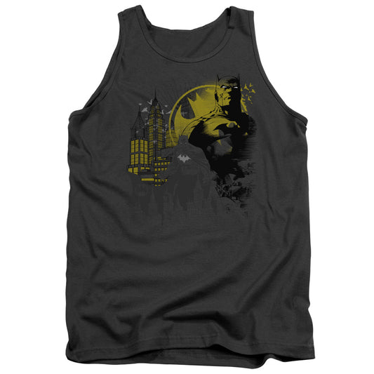 Batman The Dark City Mens Tank Top Shirt Charcoal Officially Licensed