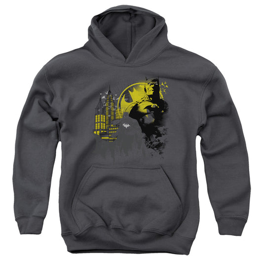Batman The Dark City Kids Youth Hoodie Charcoal Officially Licensed