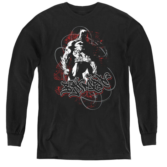 Batman Urban Gotham Long Sleeve Kids Youth T Shirt Black Officially Licensed