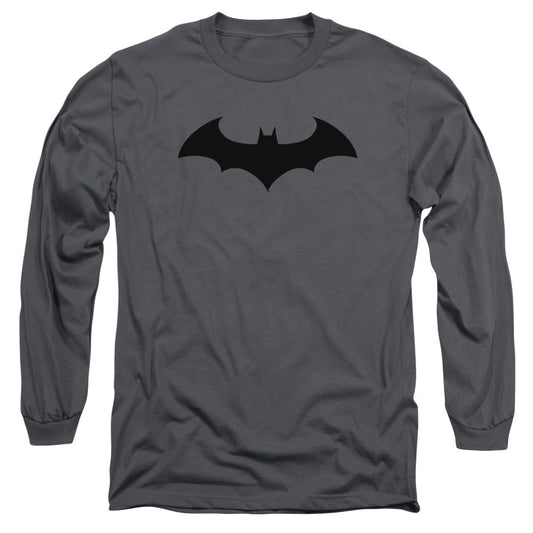 Batman Hush Logo Mens Long Sleeve Shirt Charcoal Officially Licensed