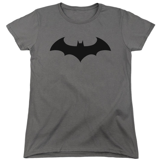 Batman Hush Logo Womens T Shirt Charcoal Officially Licensed
