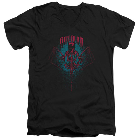 Batman Carpe Nocturn Mens Slim Fit V Neck T Shirt Black Officially Licensed