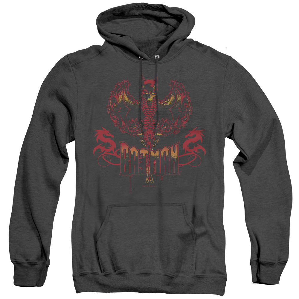 Batman Heart Of Fire Heather Mens Hoodie Black Officially Licensed