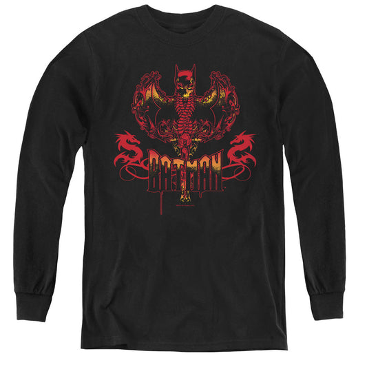 Batman Heart Of Fire Long Sleeve Kids Youth T Shirt Black Officially Licensed