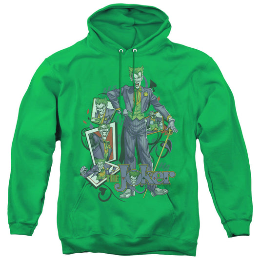 Batman Wild Cards Mens Hoodie Kelly Green Officially Licensed