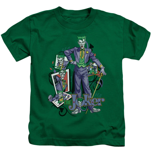 Batman Wild Cards Juvenile Kids Youth T Shirt Kelly Green Officially Licensed