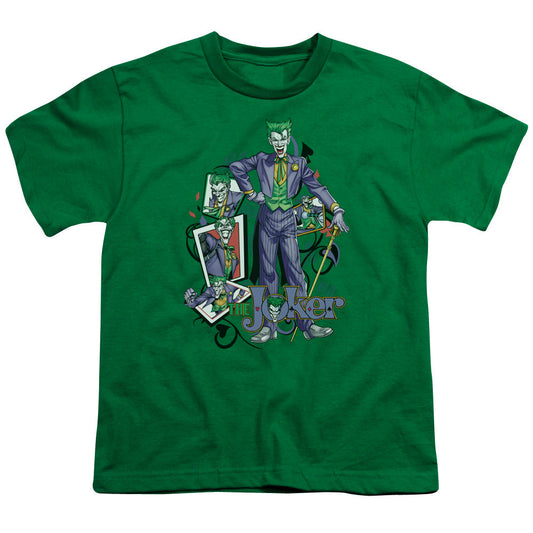 Batman Wild Cards Kids Youth T Shirt Kelly Green Officially Licensed