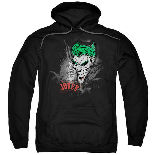 Batman Joker Sprays The City Mens Hoodie Black Officially Licensed