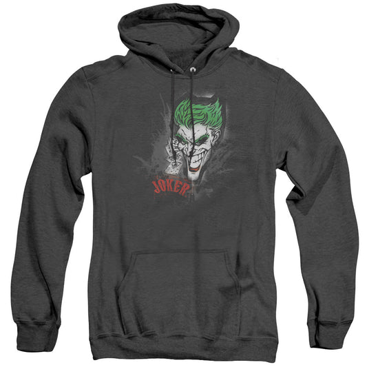 Batman Joker Sprays The City Heather Mens Hoodie Black Officially Licensed
