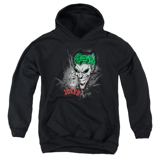 Batman Joker Sprays The City Kids Youth Hoodie Black Officially Licensed