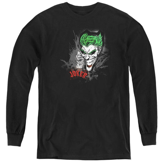 Batman Joker Sprays The City Long Sleeve Kids Youth T Shirt Black Officially Licensed