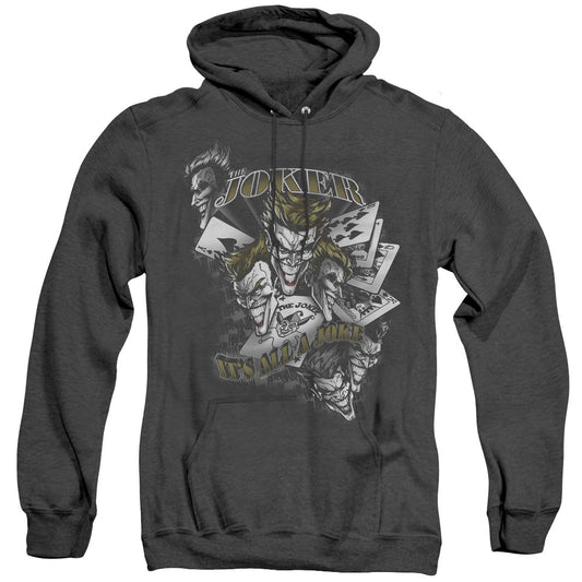 Batman Its All A Joke Heather Mens Hoodie Black Officially Licensed
