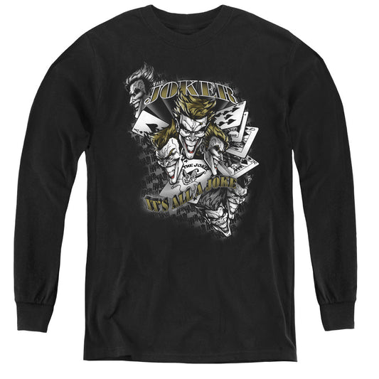 Batman Its All A Joke Long Sleeve Kids Youth T Shirt Black Officially Licensed