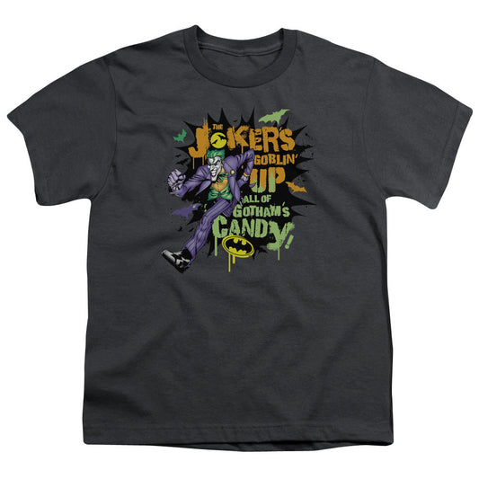 Batman Goblin Candy Kids Youth T Shirt Charcoal Officially Licensed