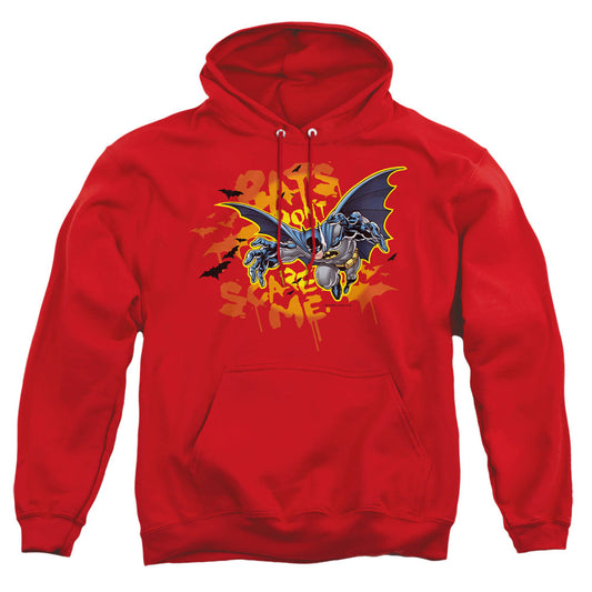 Batman Bats Dont Scare Me Mens Hoodie Red Officially Licensed