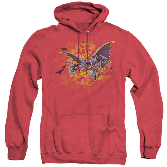 Batman Bats Dont Scare Me Heather Mens Hoodie Red Officially Licensed