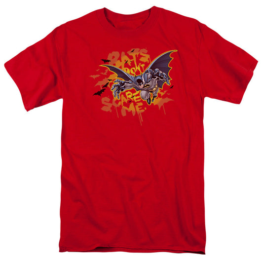 Batman Bats Dont Scare Me Mens T Shirt Red Officially Licensed