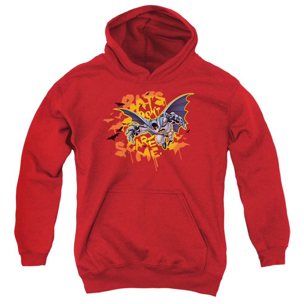 Batman Bats Dont Scare Me Kids Youth Hoodie Red Officially Licensed