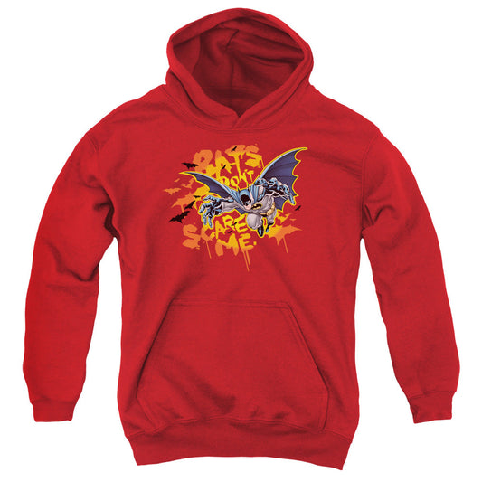 Batman Bats Dont Scare Me Kids Youth Hoodie Red Officially Licensed