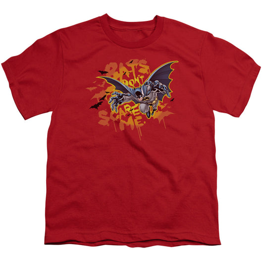 Batman Bats Dont Scare Me Kids Youth T Shirt Red Officially Licensed