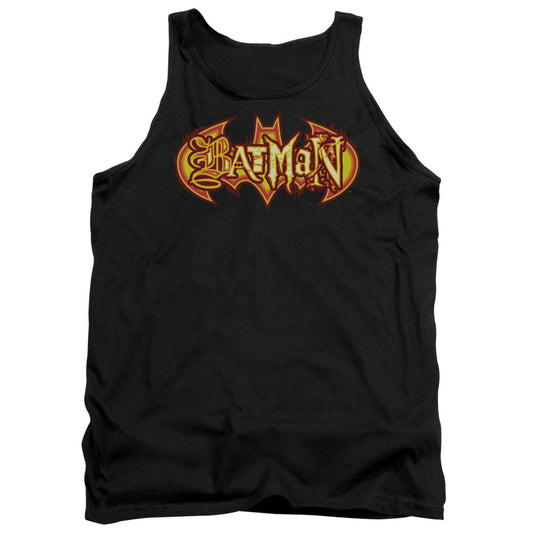 Batman Fiery Shield Mens Tank Top Shirt Black Officially Licensed