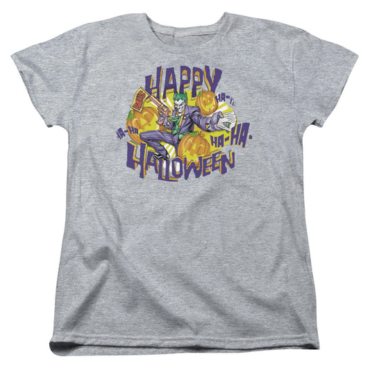 Batman Ha Ha Halloween Womens T Shirt Athletic Heather Officially Licensed