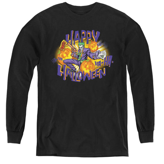 Batman Ha Ha Halloween Long Sleeve Kids Youth T Shirt Black Officially Licensed