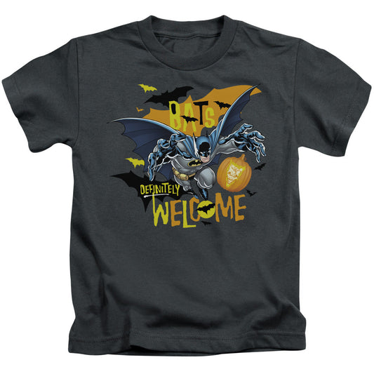 Batman Bats Welcome Juvenile Kids Youth T Shirt Charcoal Officially Licensed