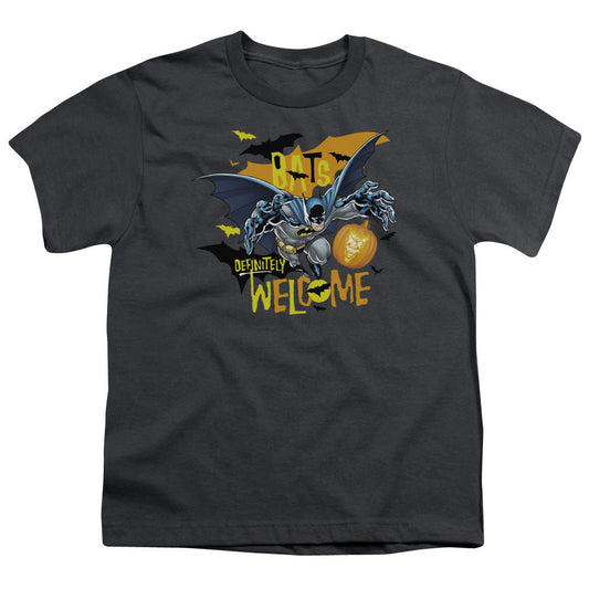 Batman Bats Welcome Kids Youth T Shirt Charcoal Officially Licensed