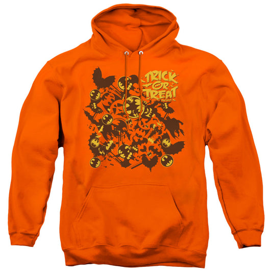 Batman Trick Or Treat Collage Mens Hoodie Orange Officially Licensed