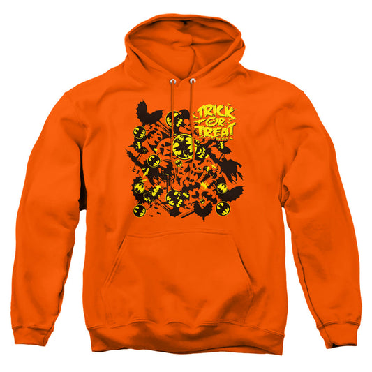 Batman Trick Or Treat Collage Mens Hoodie Orange Officially Licensed