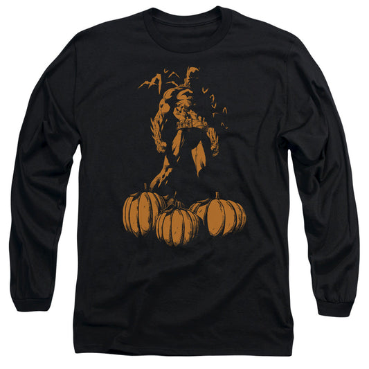 Batman A Bat Among Pumpkins Mens Long Sleeve Shirt Black Officially Licensed