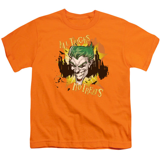 Batman All Tricks No Treats Kids Youth T Shirt Orange Officially Licensed