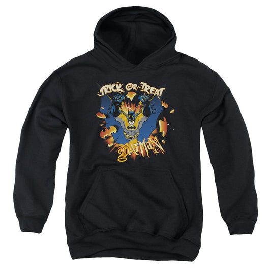 Batman Pumpkin Burst Kids Youth Hoodie Black Officially Licensed