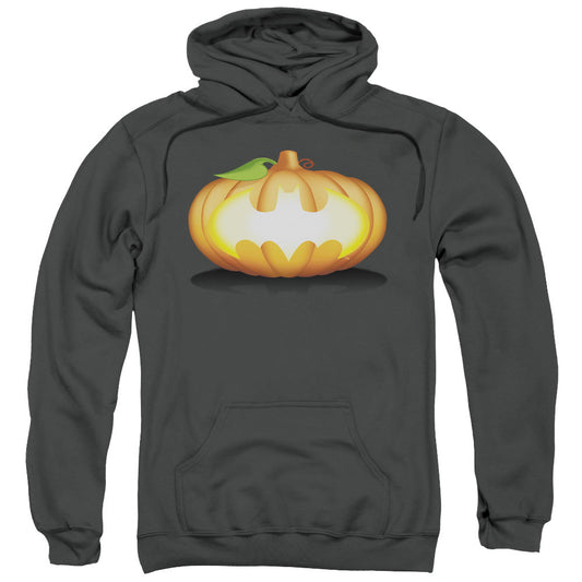 Batman Bat Pumpkin Logo Mens Hoodie Charcoal Officially Licensed