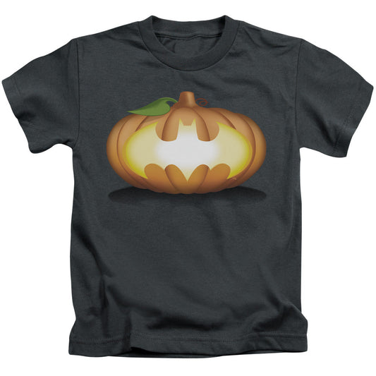Batman Bat Pumpkin Logo Juvenile Kids Youth T Shirt Charcoal Officially Licensed