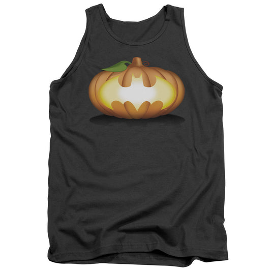 Batman Bat Pumpkin Logo Mens Tank Top Shirt Charcoal Officially Licensed