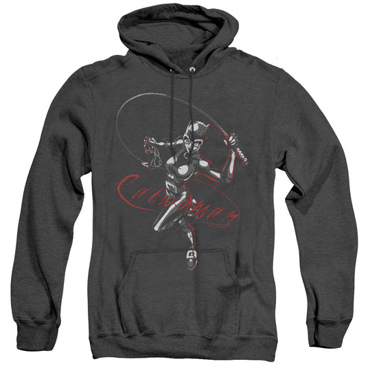 Batman Kitten With A Whip Heather Mens Hoodie Black Officially Licensed