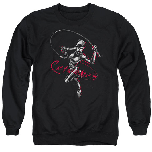 Batman Kiten With A Whip Mens Crewneck Sweatshirt Black Officially Licensed