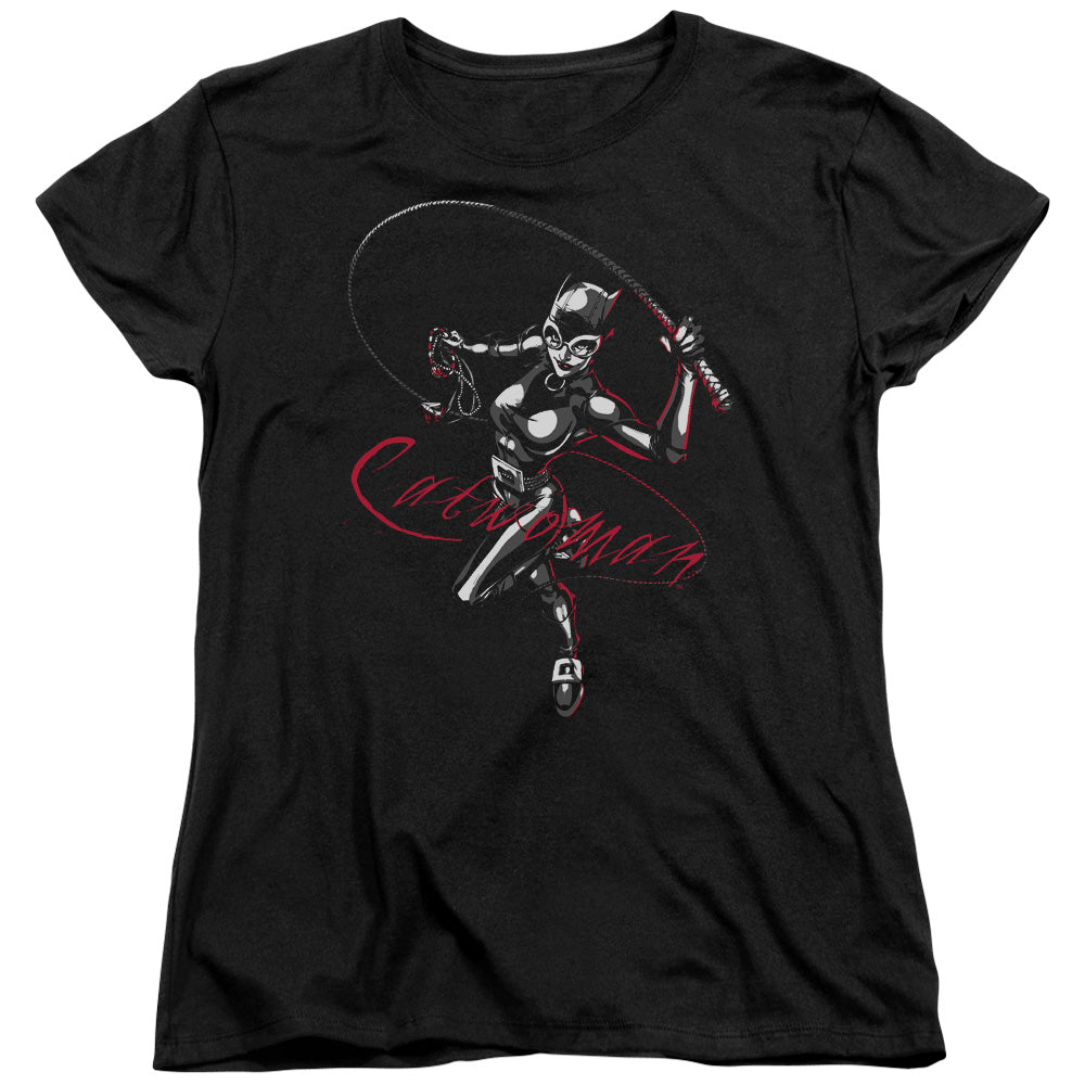 Batman Kiten With A Whip Womens T Shirt Black Officially Licensed