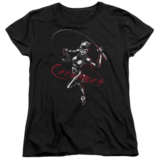Batman Kiten With A Whip Womens T Shirt Black Officially Licensed