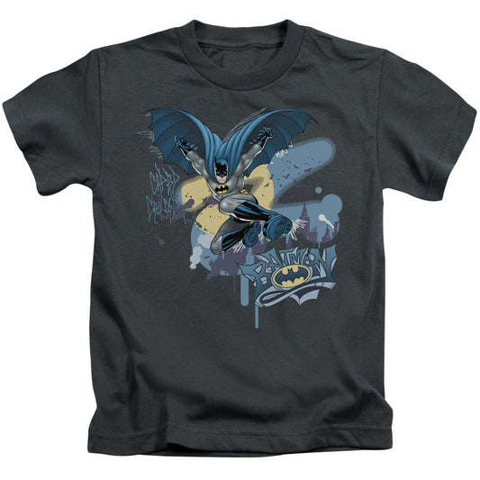 Batman Into The Night Juvenile Kids Youth T Shirt Charcoal Officially Licensed