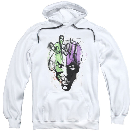 Batman Joker Airbrush Mens Hoodie White Officially Licensed