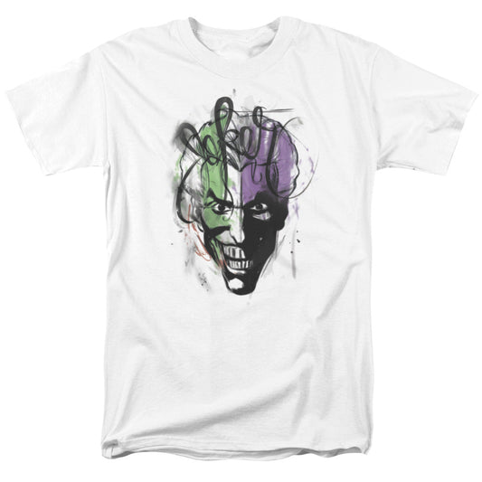 Batman Joker Airbrush Mens T Shirt White Officially Licensed