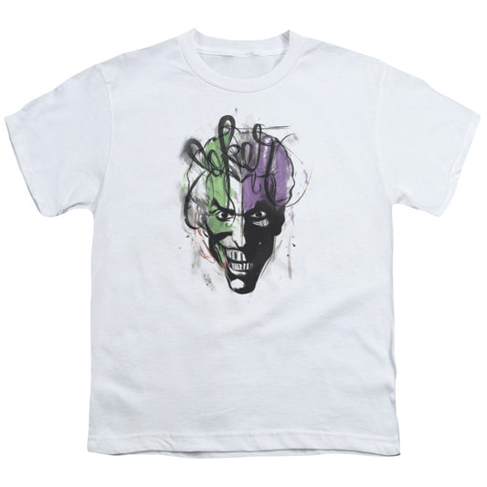Batman Joker Airbrush Kids Youth T Shirt White Officially Licensed