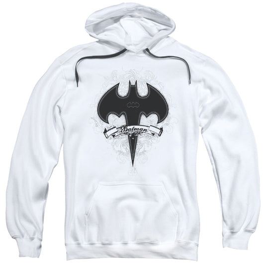 Batman Gothic Gotham Mens Hoodie White Officially Licensed
